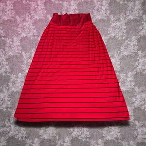 Old Navy Red and Navy Striped Maxi Skirt (XL) NEW